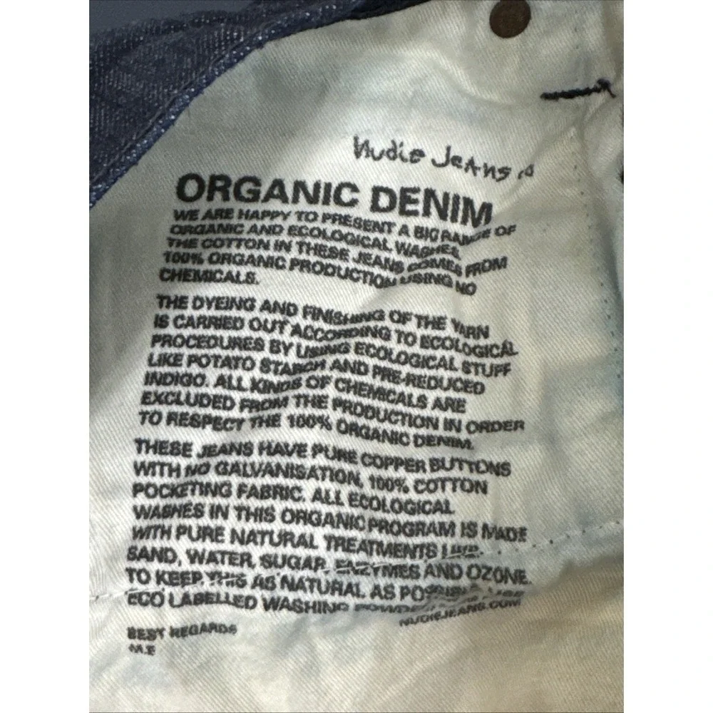 Nudie‎ jeans Men's W 29 Tape Ted Organic Dry Jeans Slim Dk Blue EUC